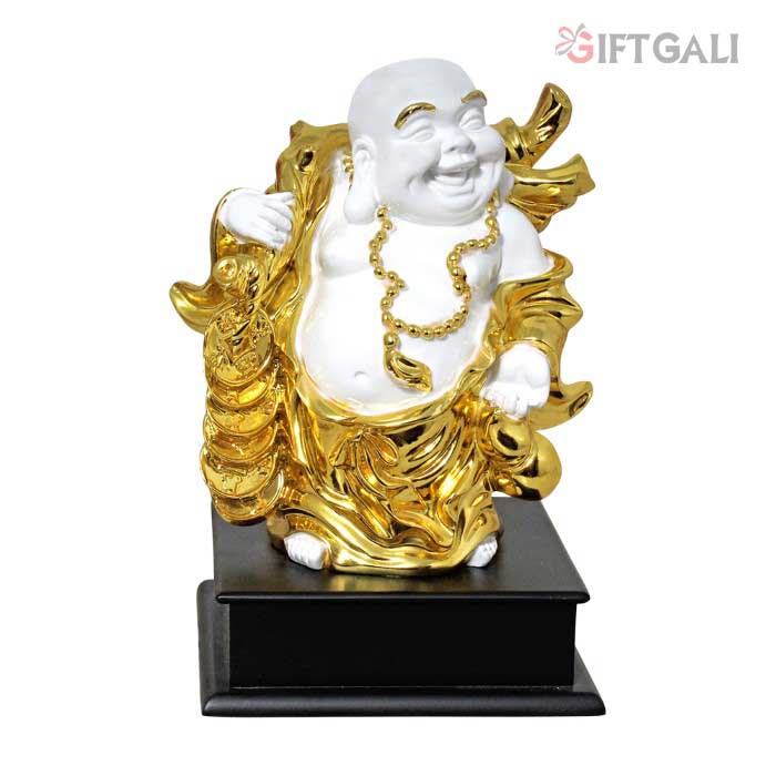 Gold Plated Handicraft Laughing Bhuddha Statue 23 cm-G50X0058W000XPTO