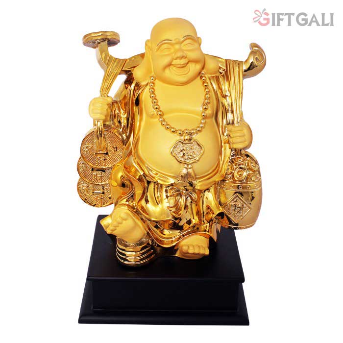 Gold Plated Happy Buddha Showpiece 27 cm-G50X0001Y000XPTO