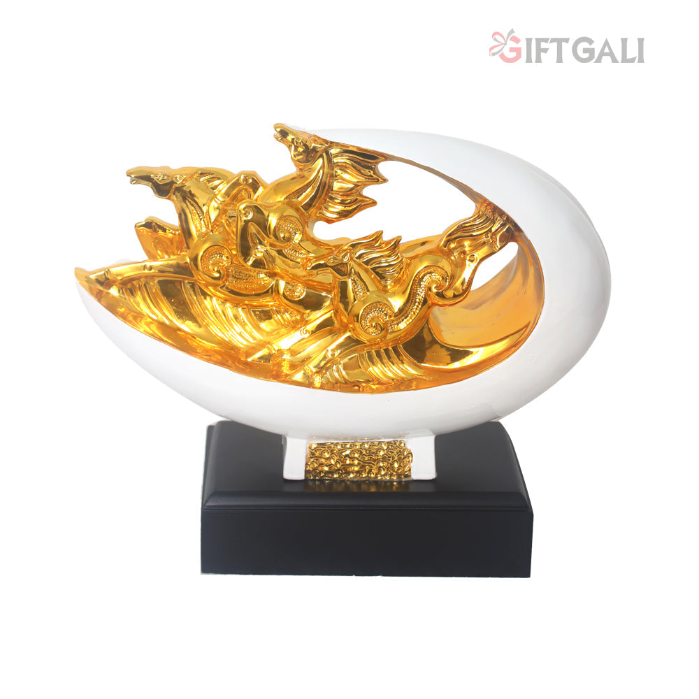 Gold Plated Horse Sculpture 25 cm-G82X0010W