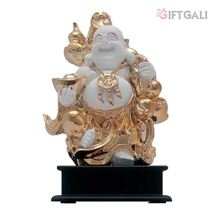 Gold Plated Laughing Buddha Showpiece 28 cm-G50X0002G000XPTO