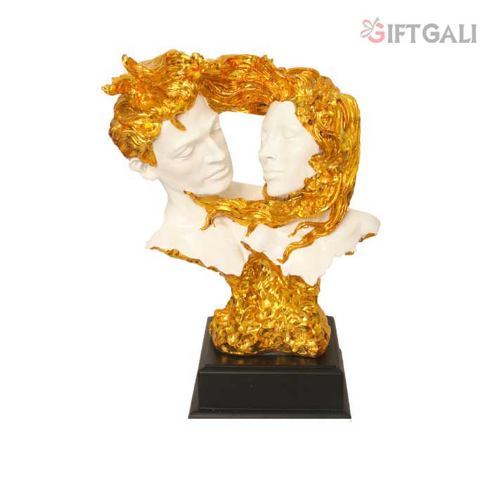 Gold Plated Modern Couple Statue 33 cm-G79X0050W