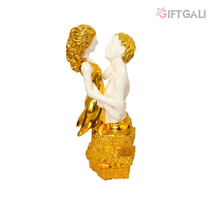 Gold Plated Modern Couple Statue 39 cm-G79X0054W