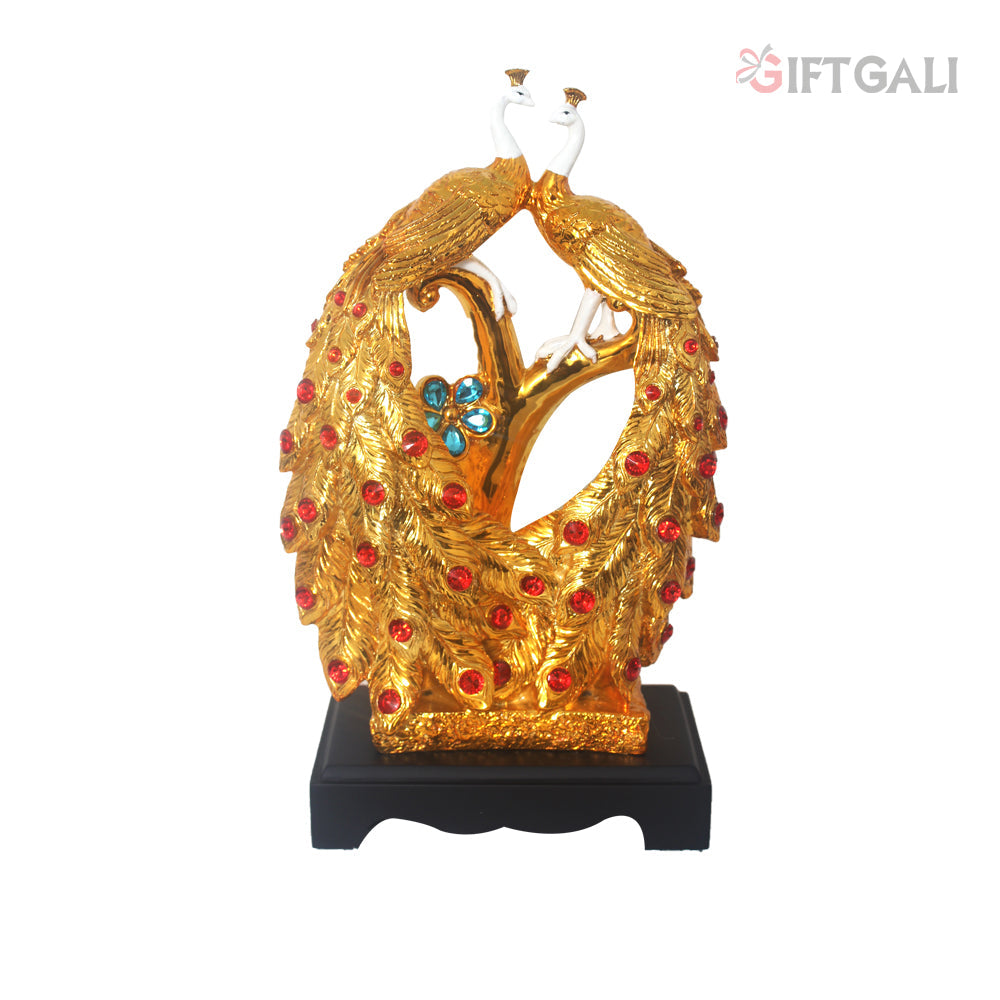 Gold Plated Peacock Statue 44 cm-G82X0016W