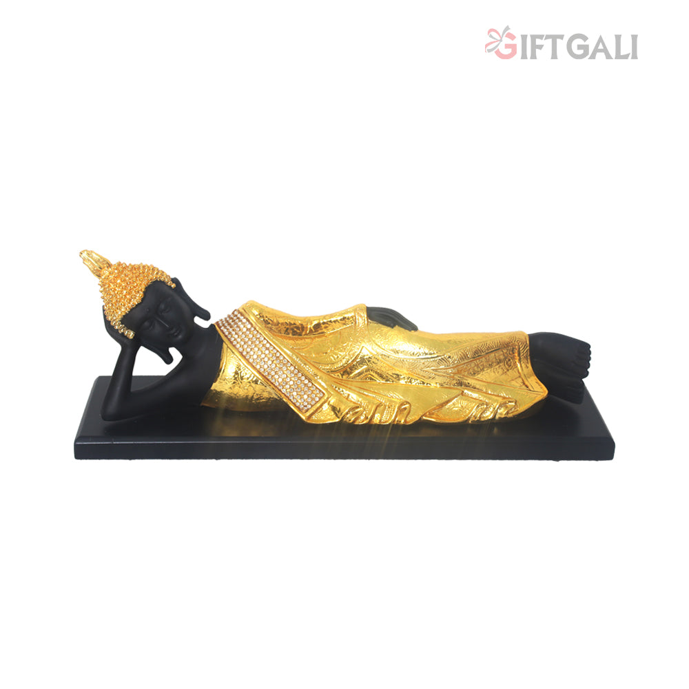 Gold Plated Sleeping Buddha Sculpture 14 cm-G82X0015K