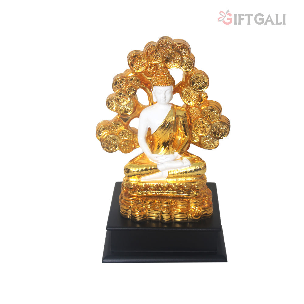 Gold Plated Tree Buddha Statue 25 cm-G82X0006W