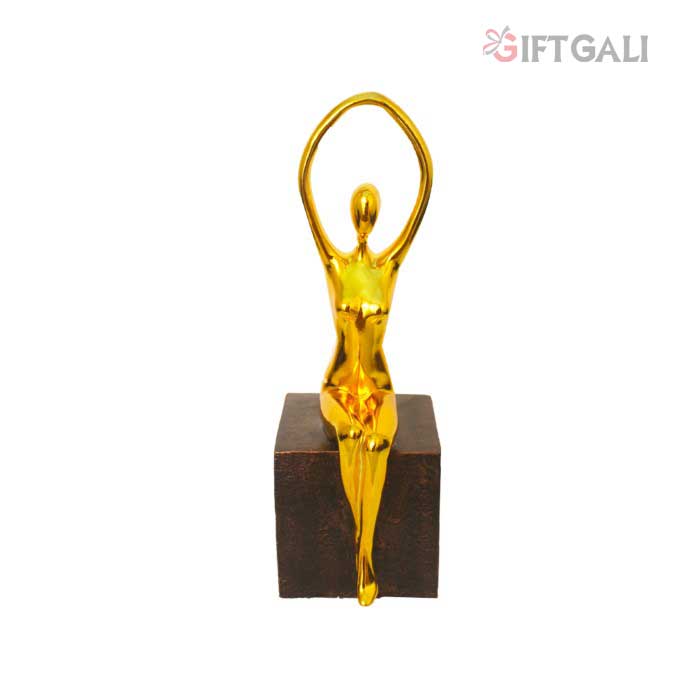 Gold Plated Yoga Lady Showpiece 42 cm-G79X0067G