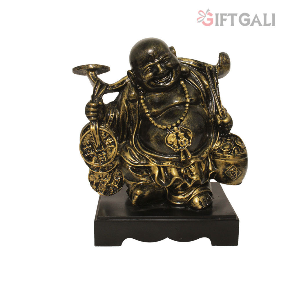 Home Decor Laughing Buddha Idol Bronze Antique 28 cm-G57R1076BBAGX