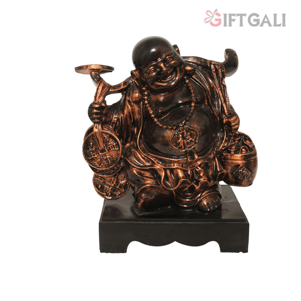 Home Decor Laughing Buddha Idol Copper Antique 28 cm-G57R1076CCAGX