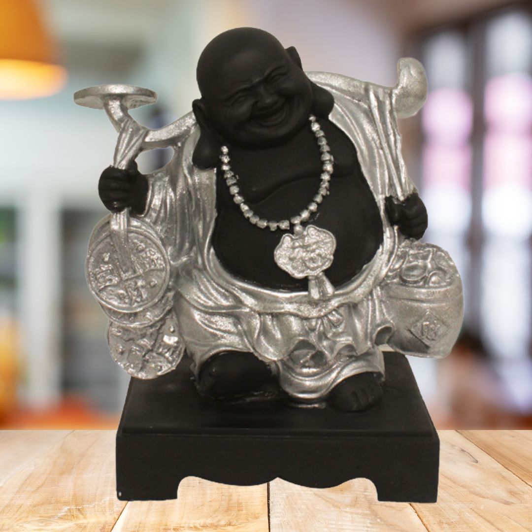 Home Decor Laughing Buddha Idol Glitter Matt 28 cm-G57R1076KSGMX