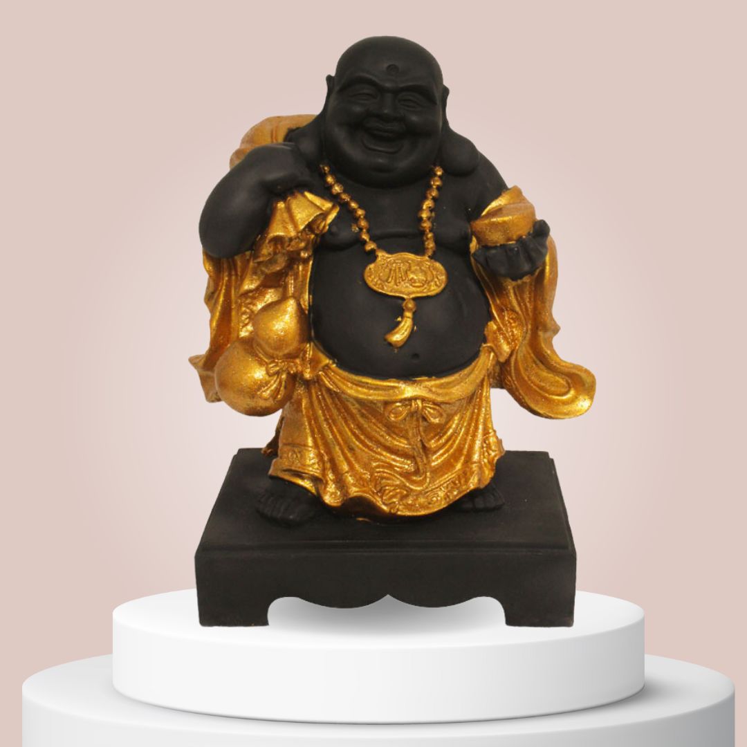 Home Decor Laughing Buddha Idol Glitter Matt 28 cm-G57R1077KGGMX