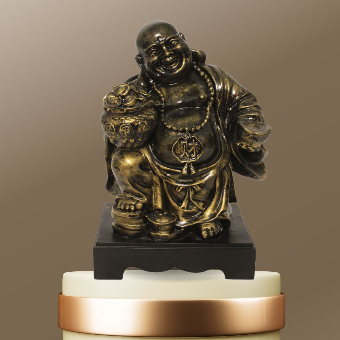 Laughing Buddha Gift Figurine Bronze Antique 29 cm-G57R1072BBAGX