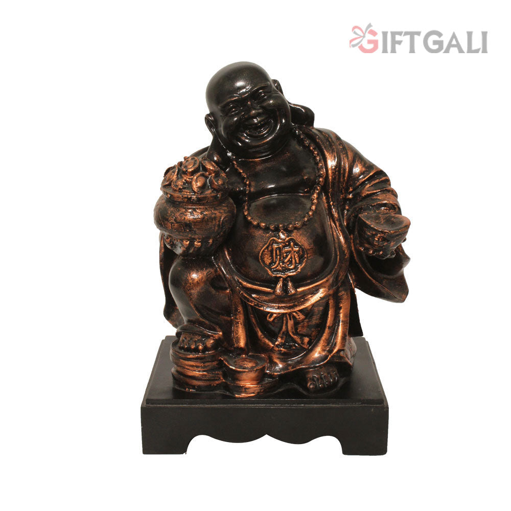 Laughing Buddha Gift Figurine Copper Antique 29 cm-G57R1072CCAGX