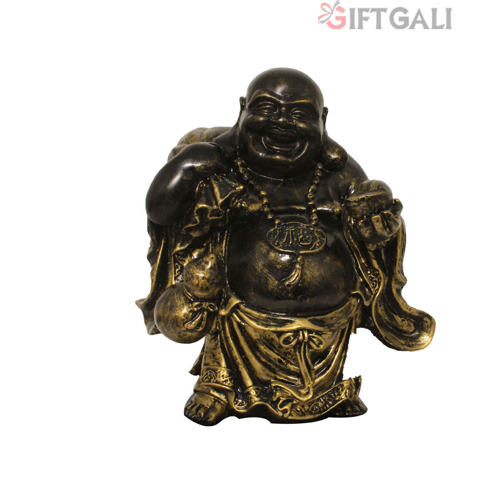 Laughing Buddha Gifting Idol Bronze Antique Finish 24 cm-G57X1077BBAGX