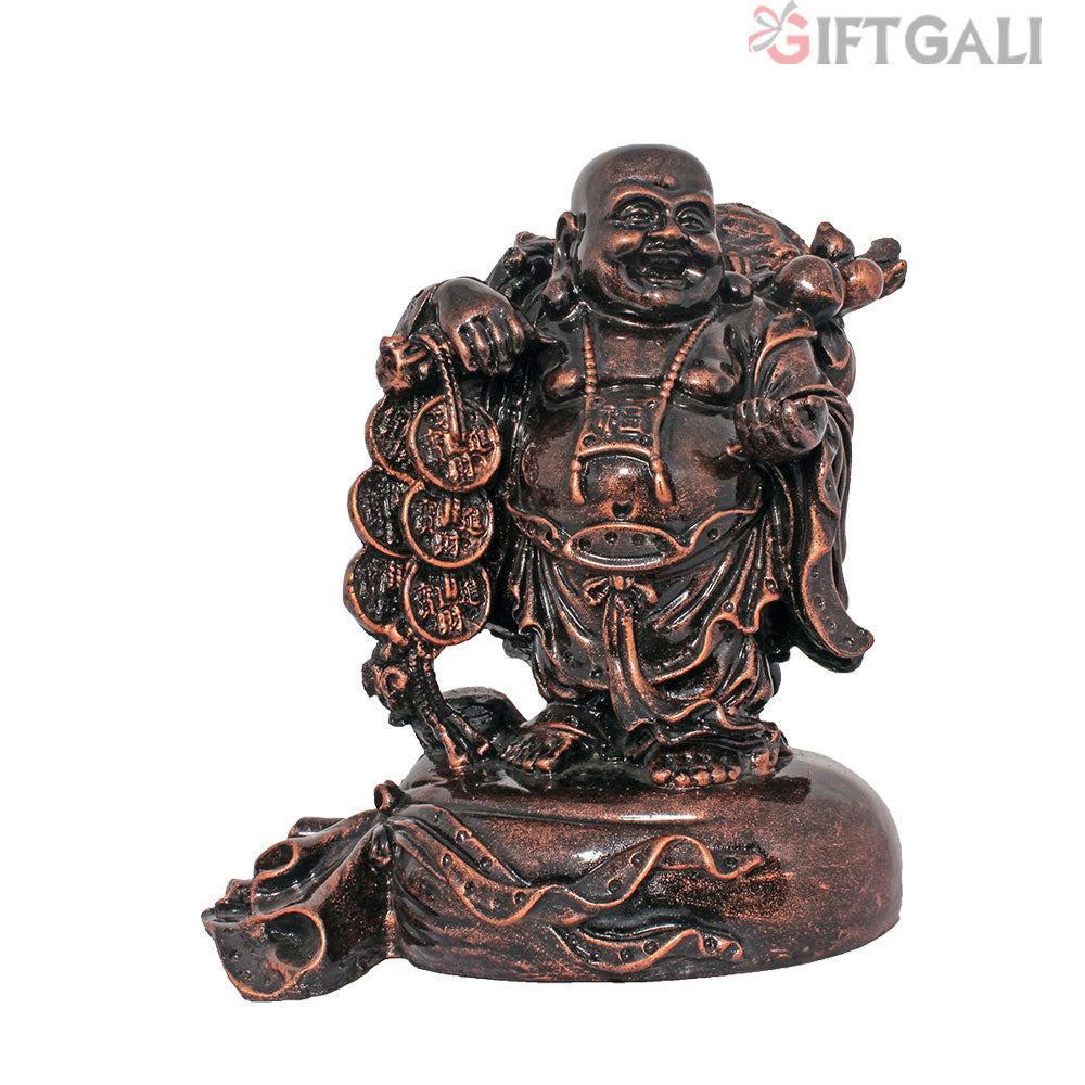 Laughing Buddha Handicraft Idol Copper Antique 23 cm-G57X1073CCAGX