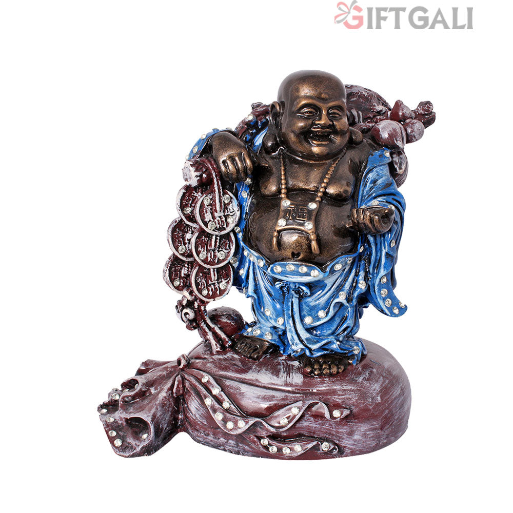 Laughing Buddha Handicraft Idol Golden Antique 23 cm-G57X1073GNAGX