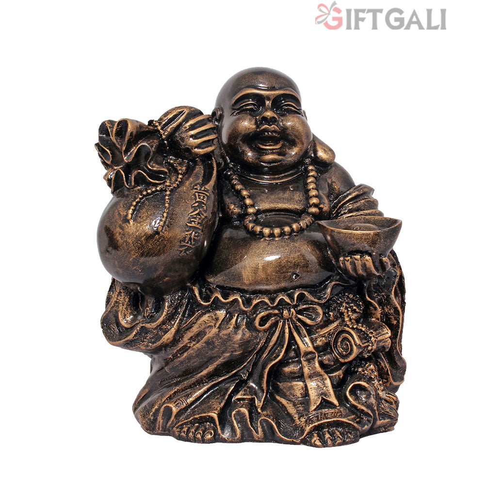 Laughing Buddha Handicraft Statue Bronze Antique 25 cm-G57X1074BBAGX