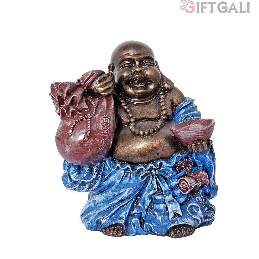 Laughing Buddha Handicraft Statue Golden Antique 25 cm-G57X1074GNAGX