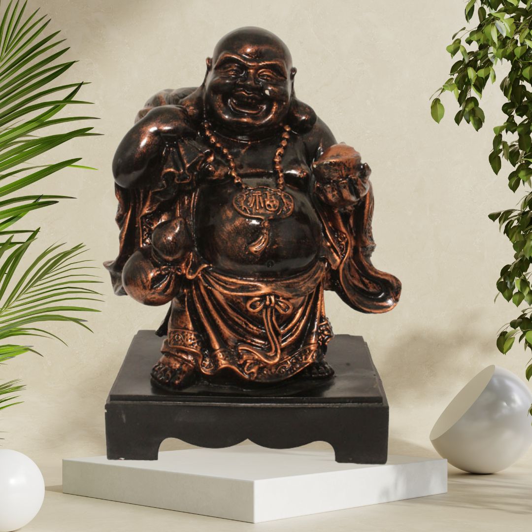 Laughing Buddha Home Decor Copper Antique Finish 28 cm-G57R1077CCAGX