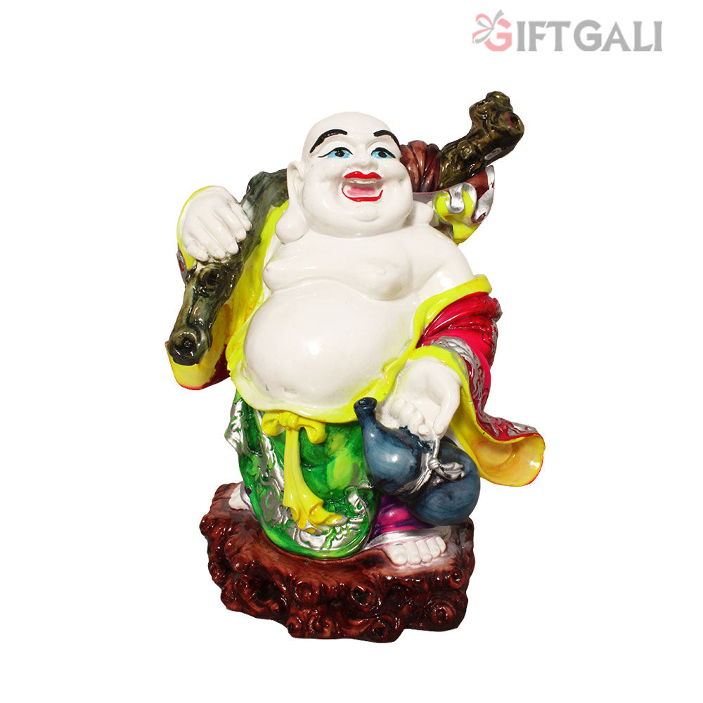 Laughing Buddha Idol White Multicolor 23 cm-G57X1071WMLGX