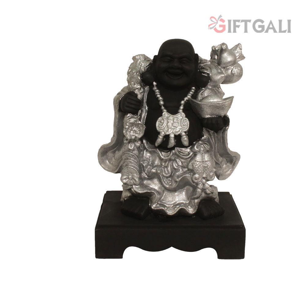 Laughing Buddha Sculpture Glitter Matt Finish 28 cm-G57R1075KSGMX