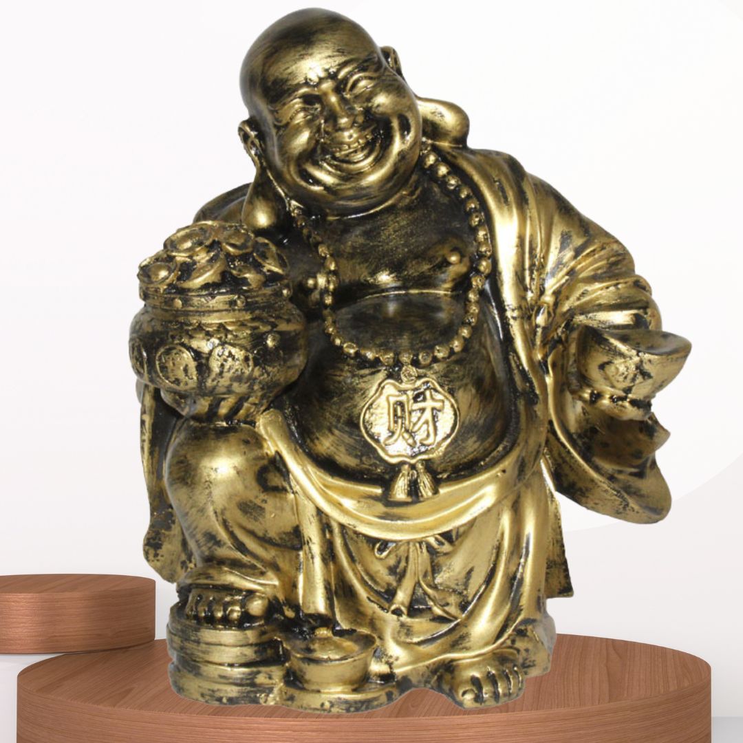 Laughing Buddha Showpiece Bronze Antique Finish 24 cm-G57X1072BBAGX