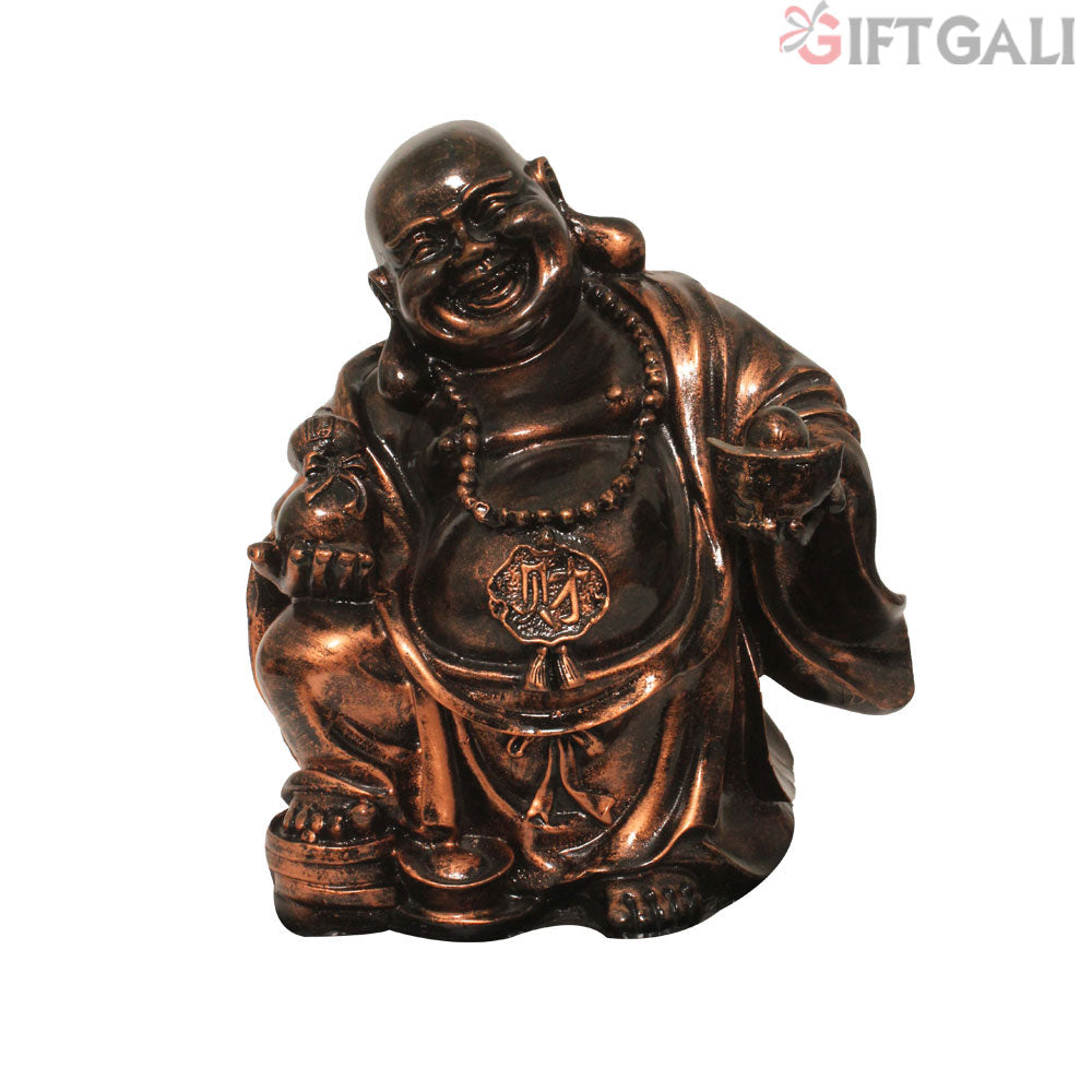 Laughing Buddha Showpiece Copper Antique Finish 24 cm-G57X1078CCAGX