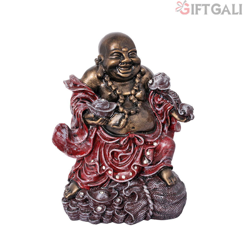 Laughing Buddha Statue For Gift Golden Antique 25 cm-G57X1070GRAGX