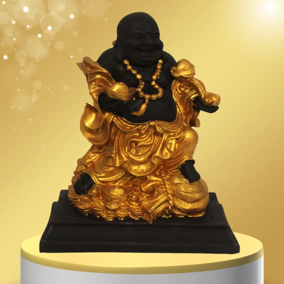 Laughing Buddha Statue Glitter Matt Finish 29 cm-G57R1070KGGMX