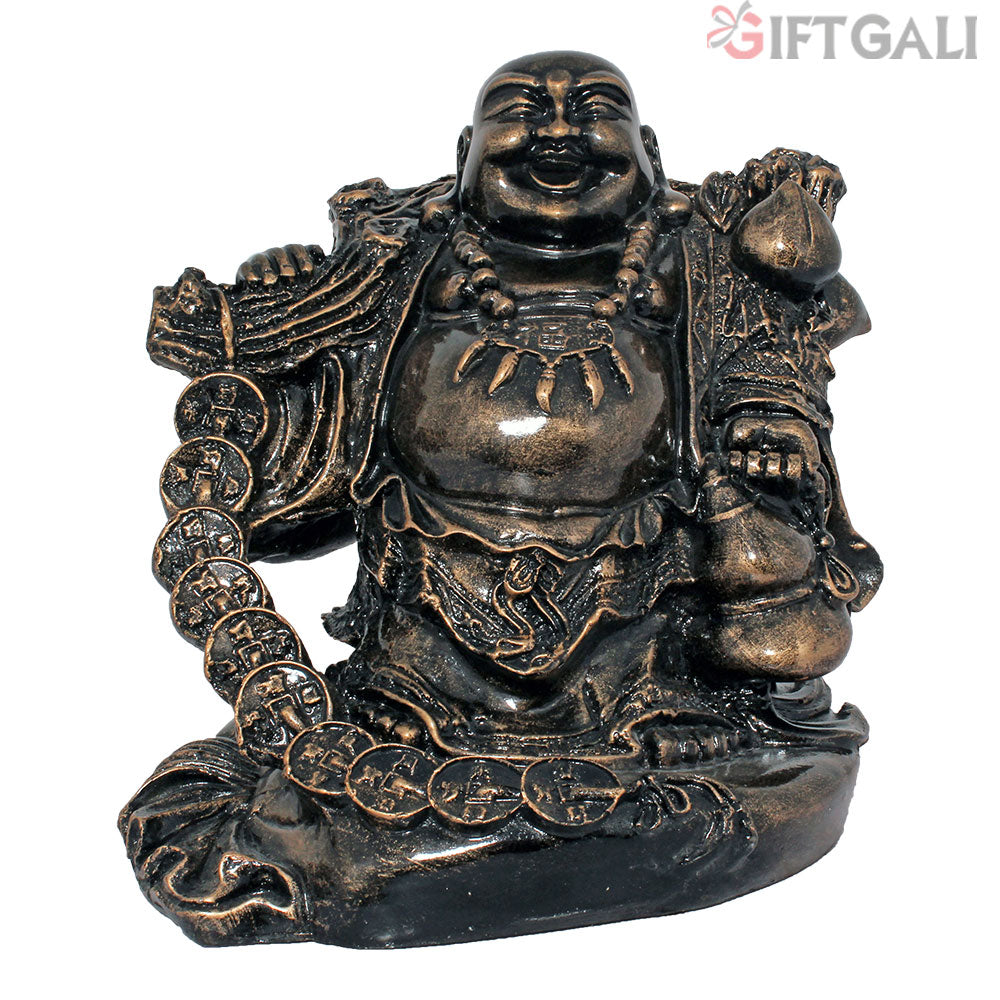 Laughing Buddha Vastu Showpiece Bronze Antique 23 cm-G57X1079BBAGX