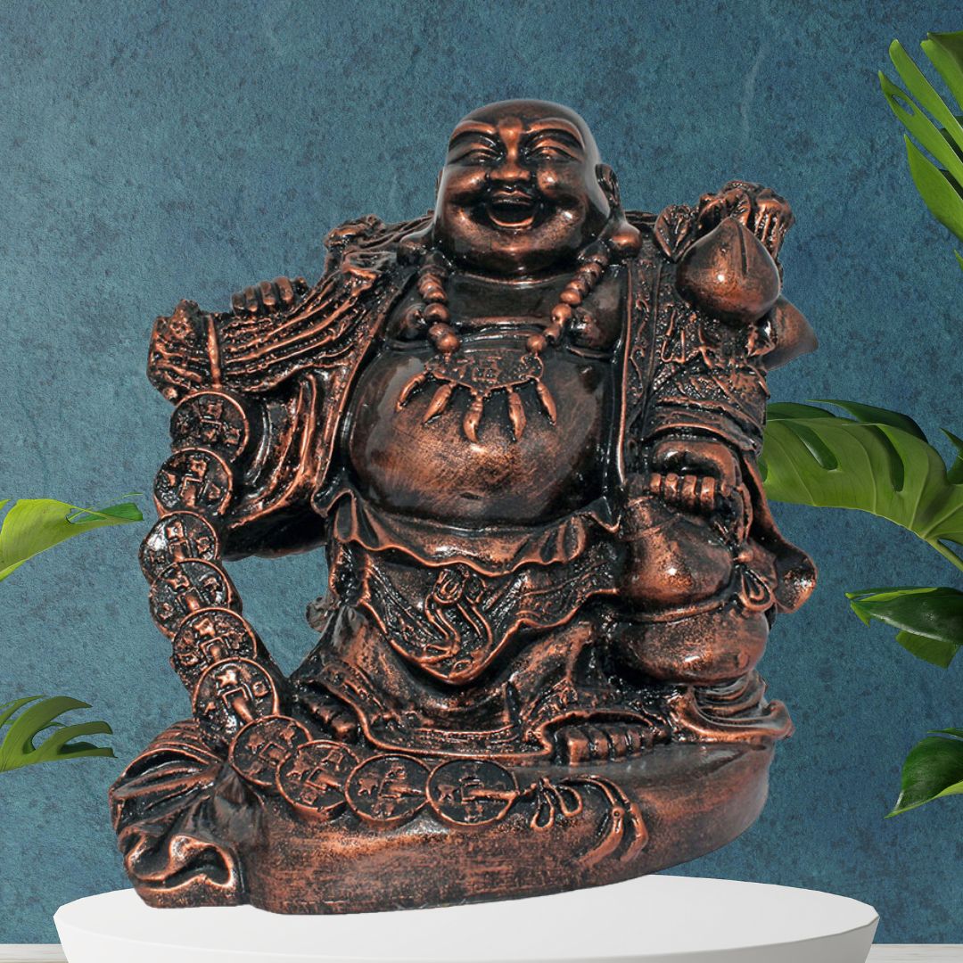 Laughing Buddha Vastu Showpiece Copper Antique 23 cm-G57X1079CCAGX