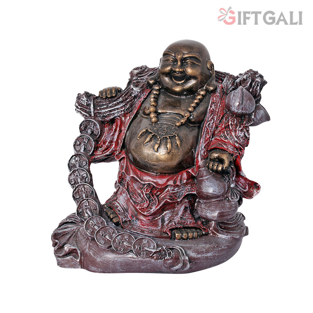 Laughing Buddha Vastu Showpiece Golden Antique 23 cm-G57X1079GRAGX