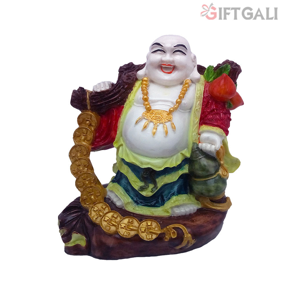 Laughing Buddha Vastu Showpiece White Multicolor 23 cm-G57X1079WMLGX