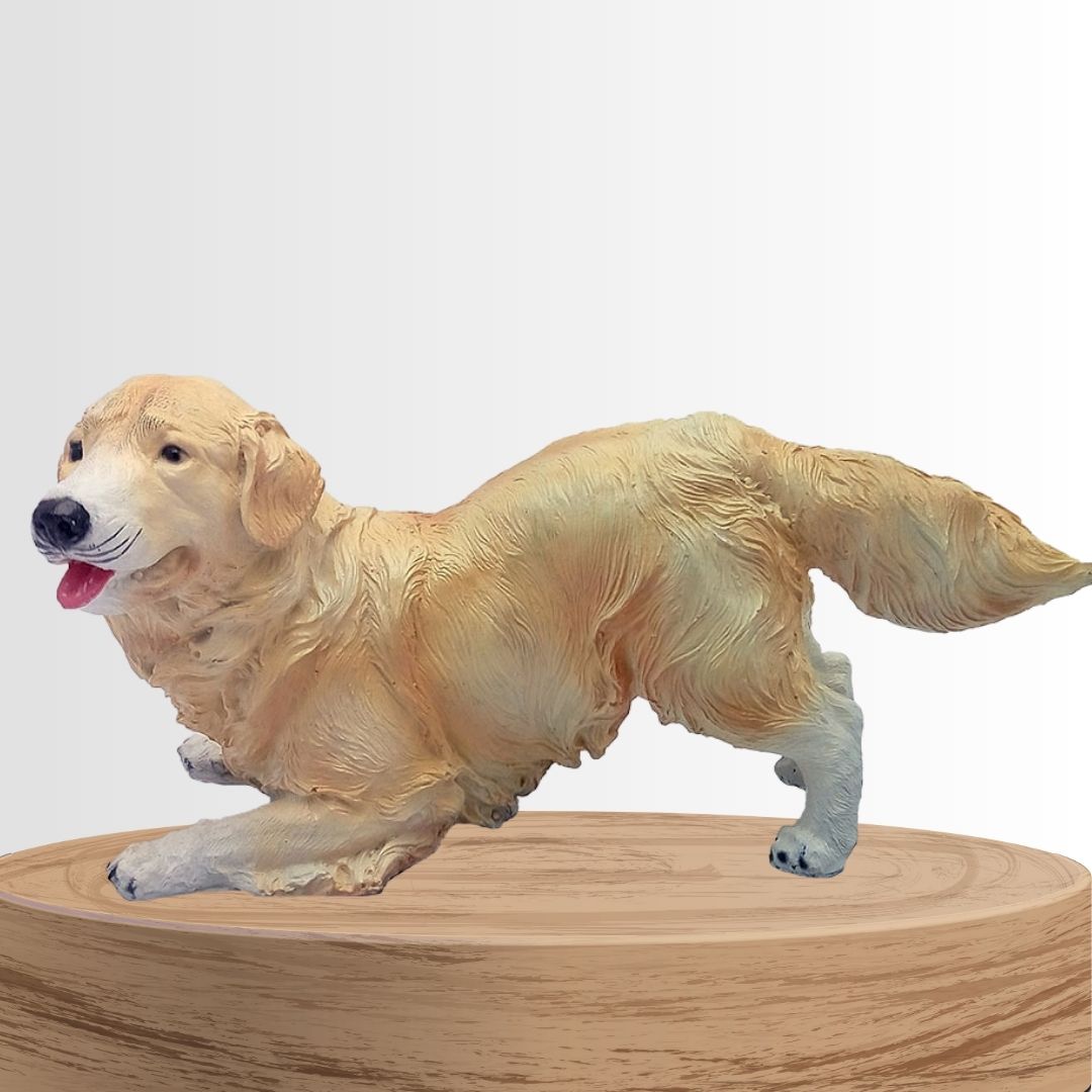 Leabra Dog Handicraft Statue Cream Shaded 13 cm-G57X1188IILMX