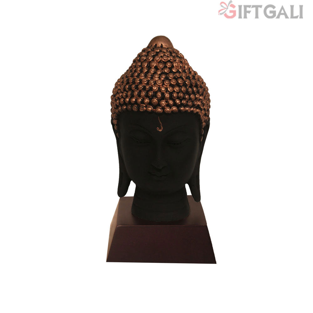 Lord Buddha Face Idol Black Copper 19 cm-G57W1059KCNMX