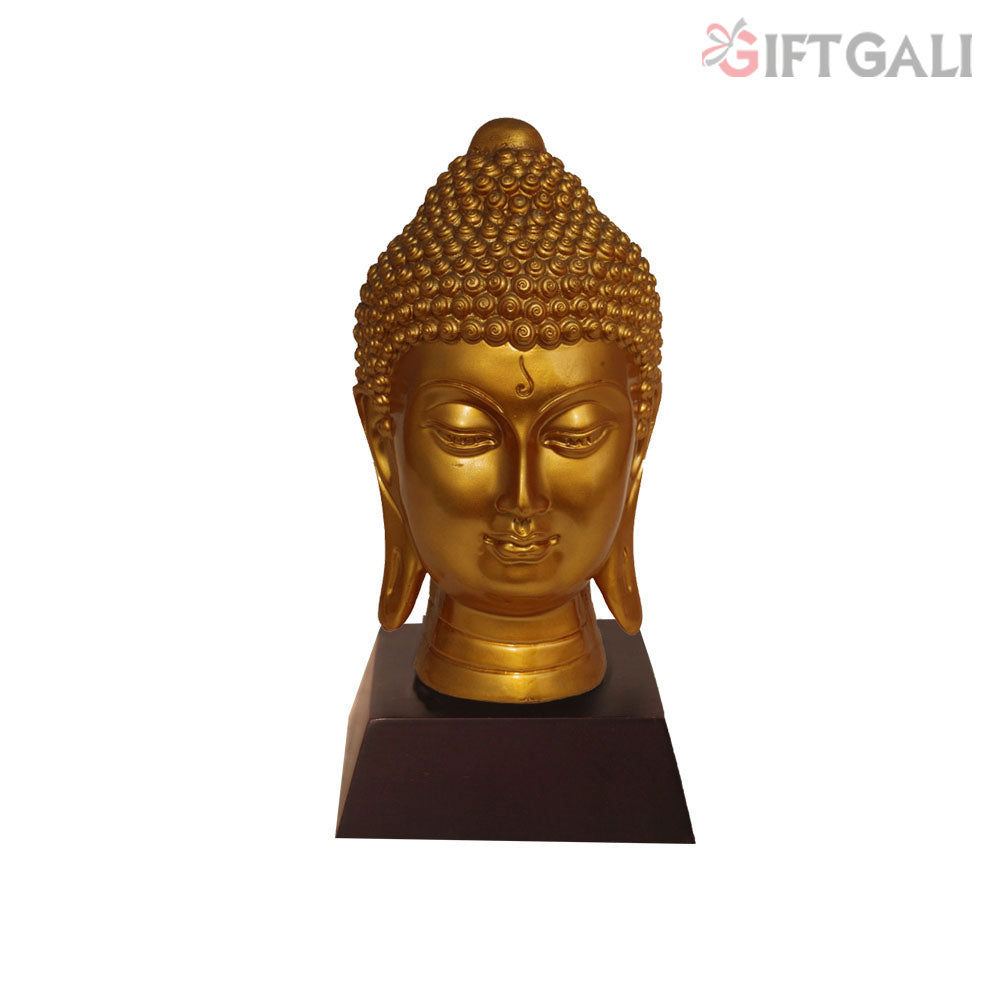 Lord Buddha Face Idol Pearl Golden Look 19 cm-G57W1059GGSGX