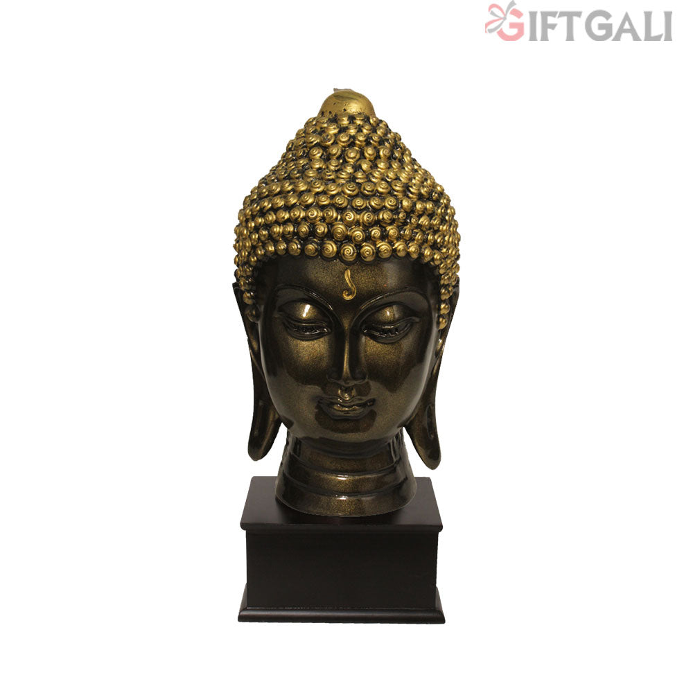 Lord Buddha Head Idol Bronze Antique Finish 31 cm-G57W1060BBAGX