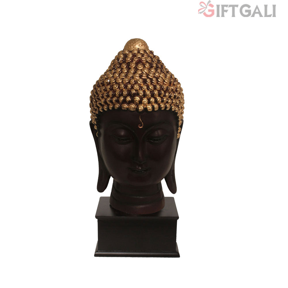 Lord Buddha Head Idol Brown Golden 31 cm-G57W1060AGNMX