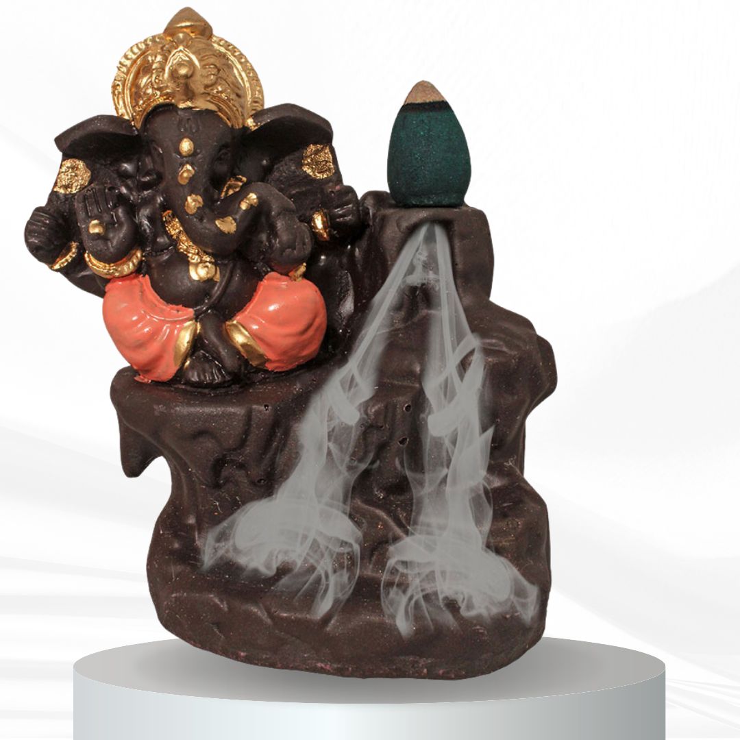 Lord Ganesha Backflow Smoke Fountain Coffee Pink 10 cm-G57X1146APNMX