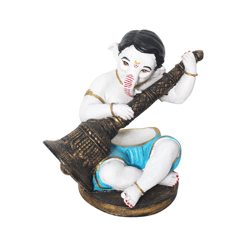 Lord Ghanti Ganesha Statue Showpiece 23 cm G57X1667WGLMX