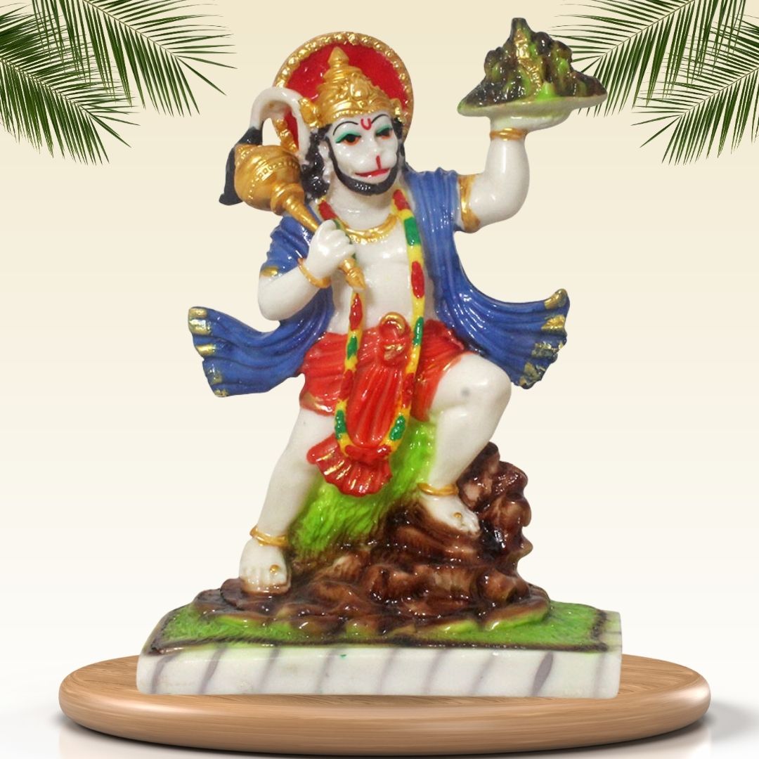 Lord Hanumaan Statue Marble Look 23 cm G57X1327WMCGX