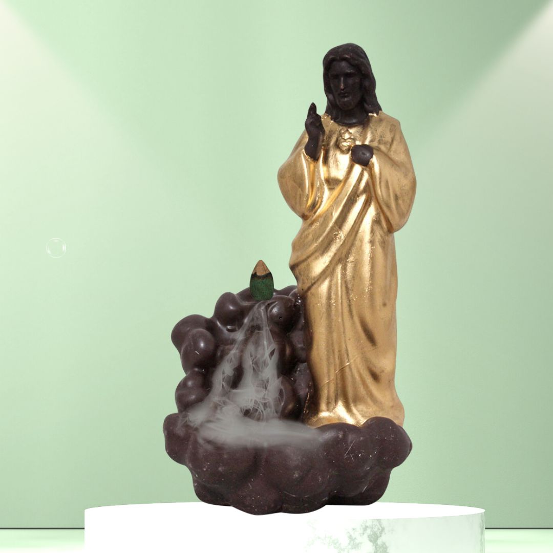 Lord Jesus Backflow Smoke Fountain Coffee Golden 20 cm-G57X1144AGNMX