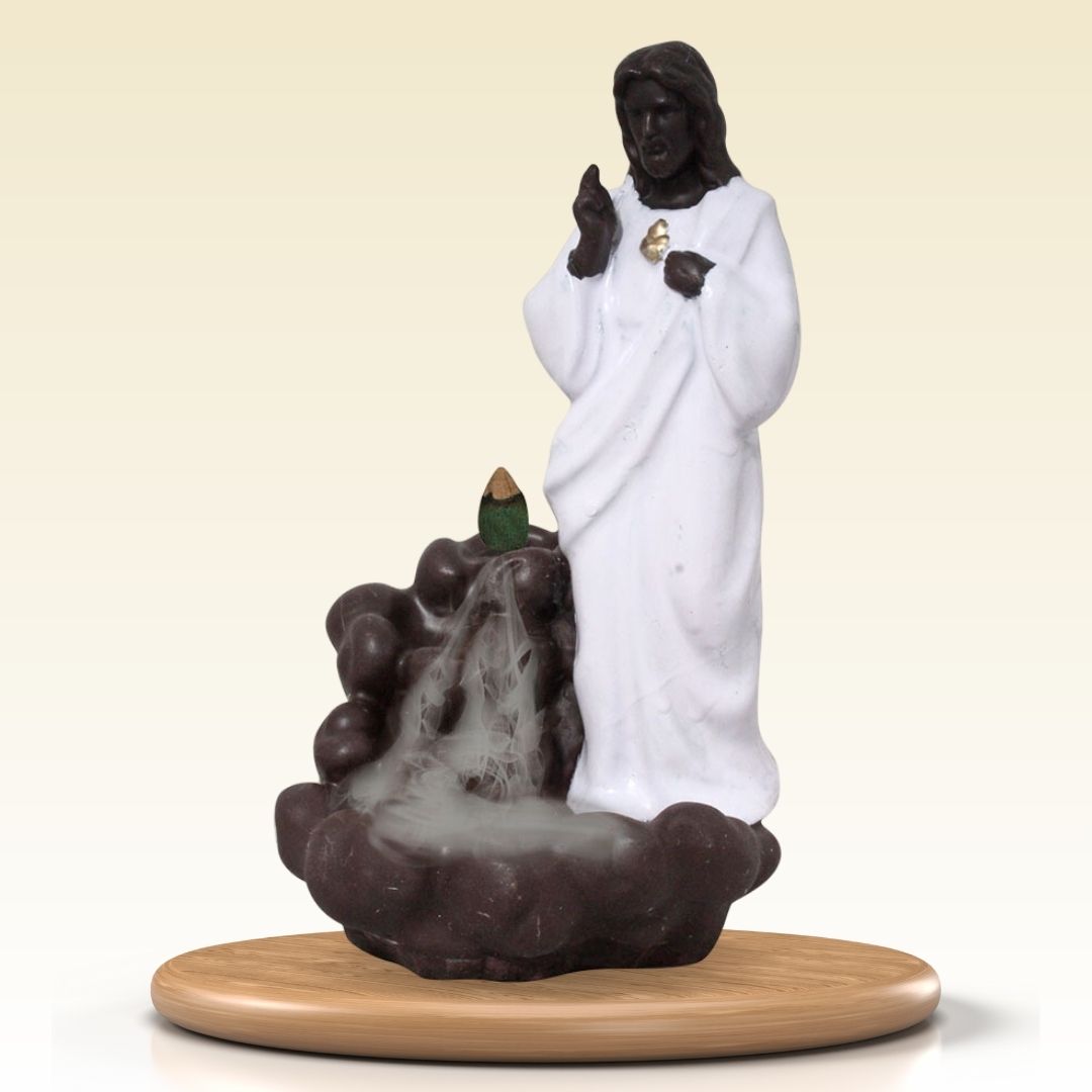 Lord Jesus Backflow Smoke Fountain Coffee White 20 cm-G57X1144AWNMX