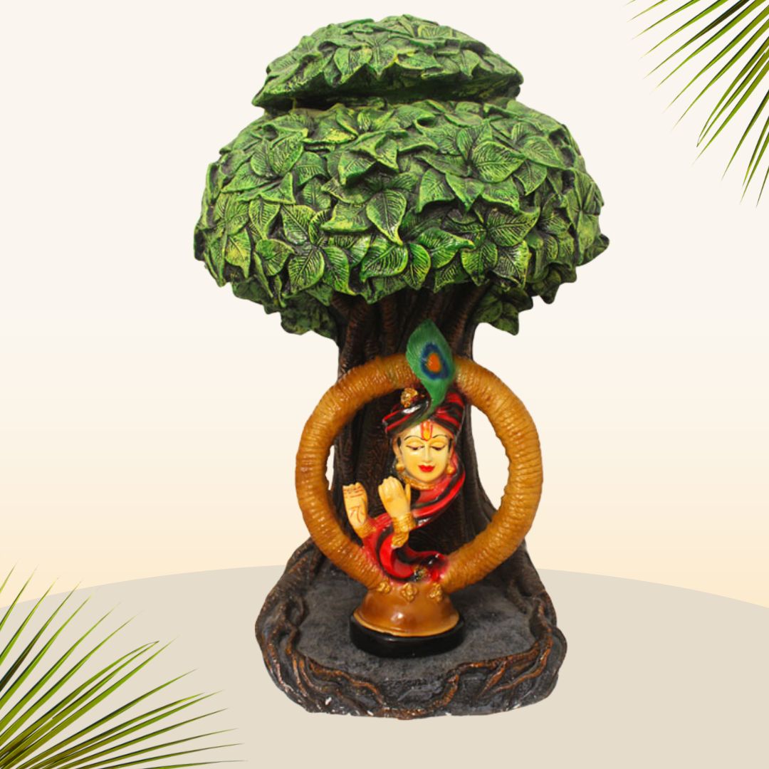 Lord Krishna Under Kalpvriksha Tree Showpiece Antique Look 60 cm G57X1322HAMG2-62X035R