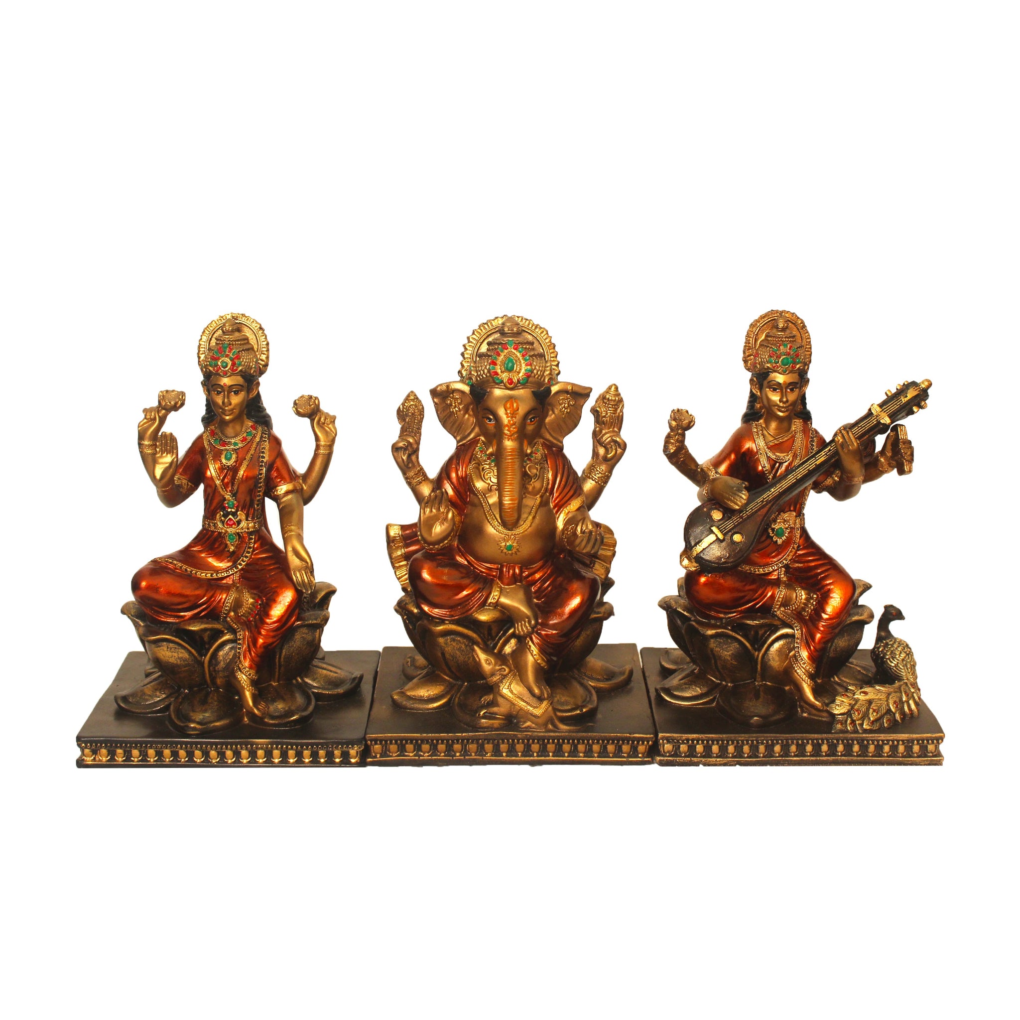 Lord Laxmi Ganesha Saraswati Idol 21 cm G57X1569GRNGX