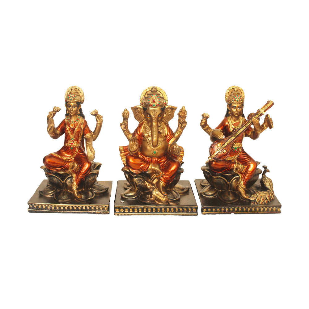 Lord Laxmi Ganesha Saraswati Statue 16 cm G57X1574GRNGX