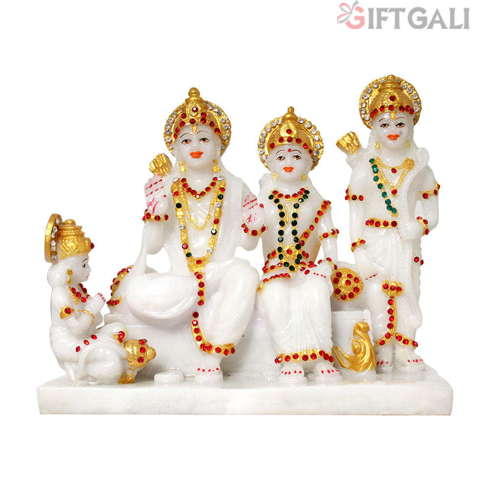 Lord Raam Darbar Statue Marble Look 23 cm G57X1409WGCGZ