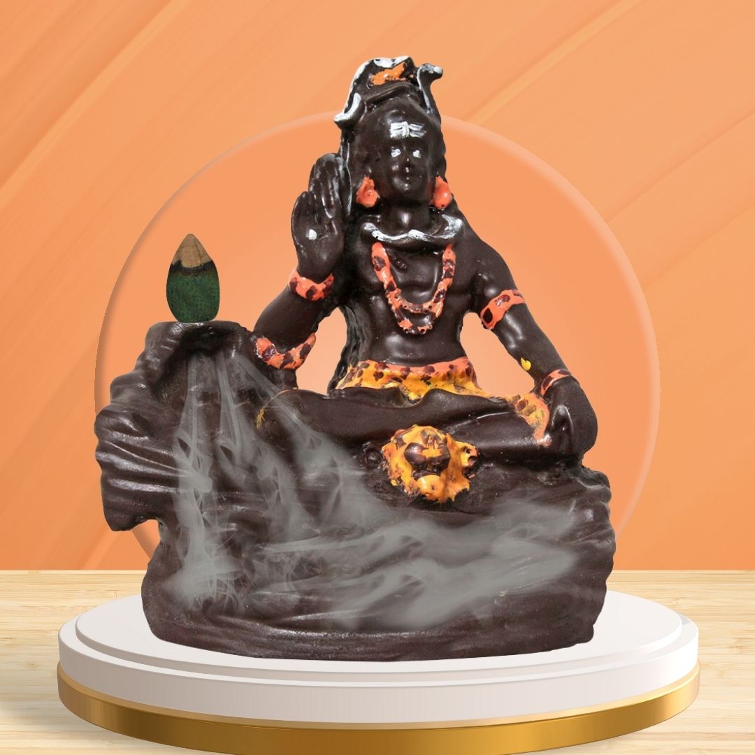 Lord Shiva Backflow Smoke Fountain Coffee Yellow 10 cm-G57X1148AYNMX