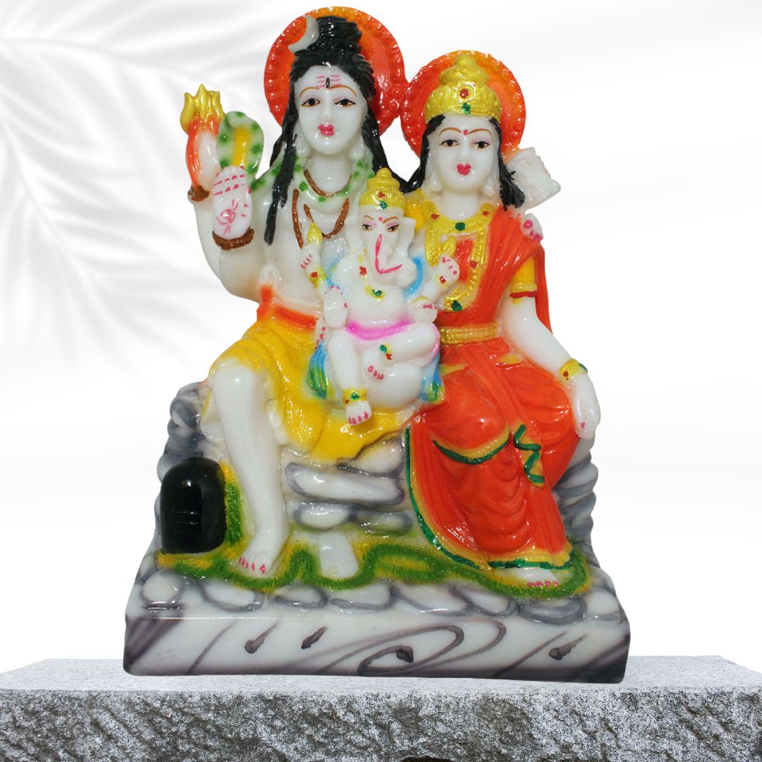 Lord Shiva Family Statue Marble Look 21 cm-G57X1185WRCGX