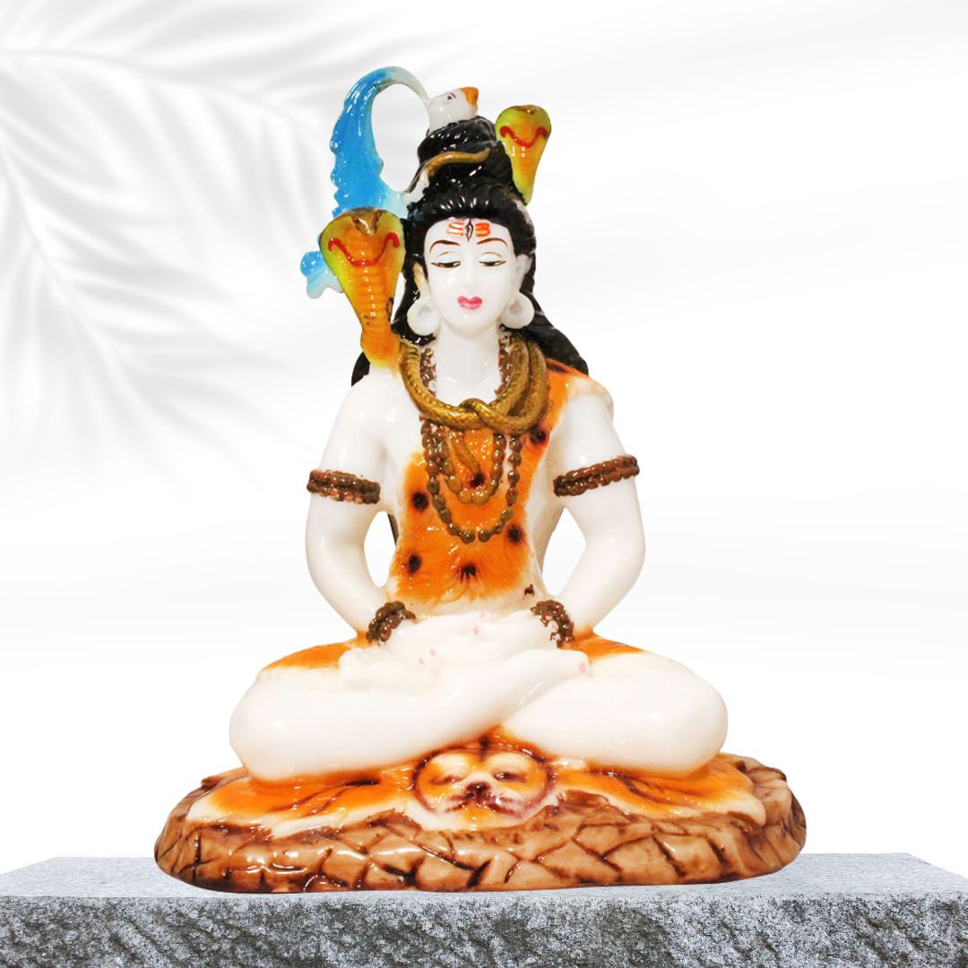 Lord Shiva Idol Polyresin Statue Marble Look 28 cm-G57X1169WACGX