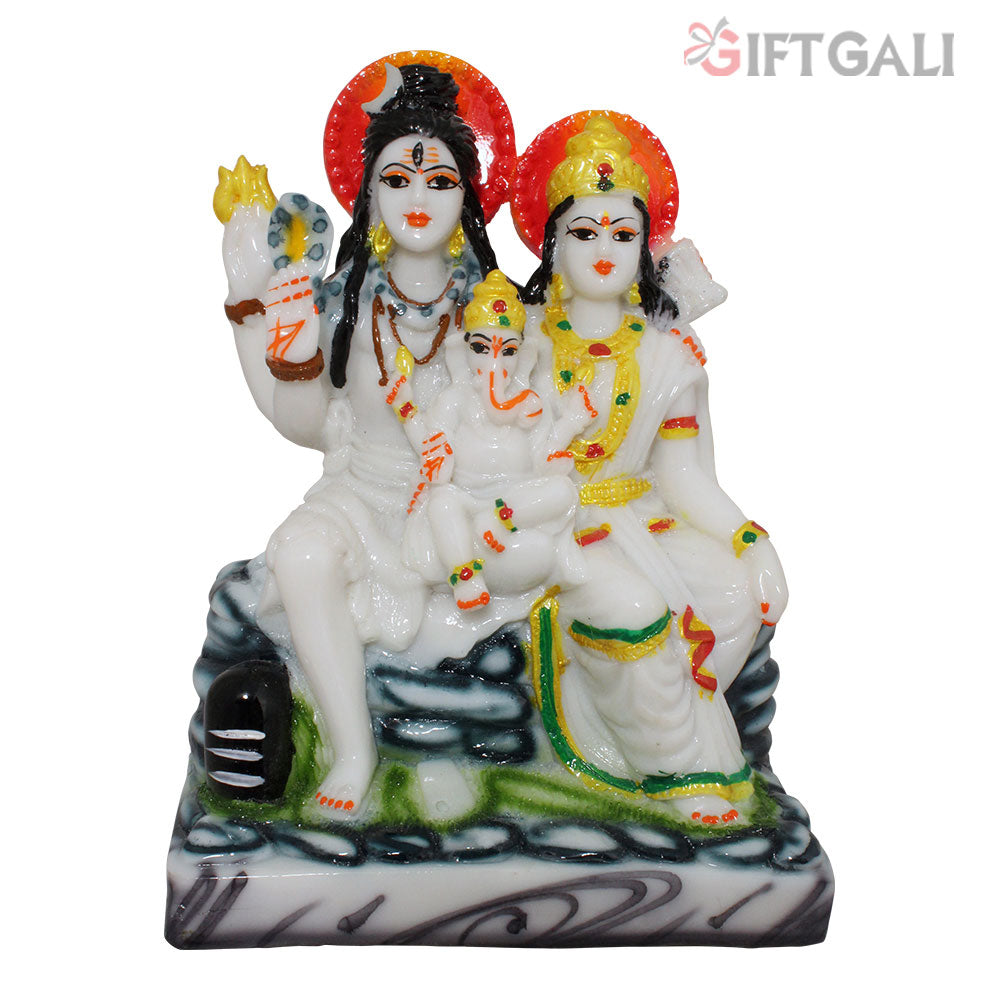 Lord Shiva Pariwaar Statue Marble Look 21 cm-G57X1185WMCGX